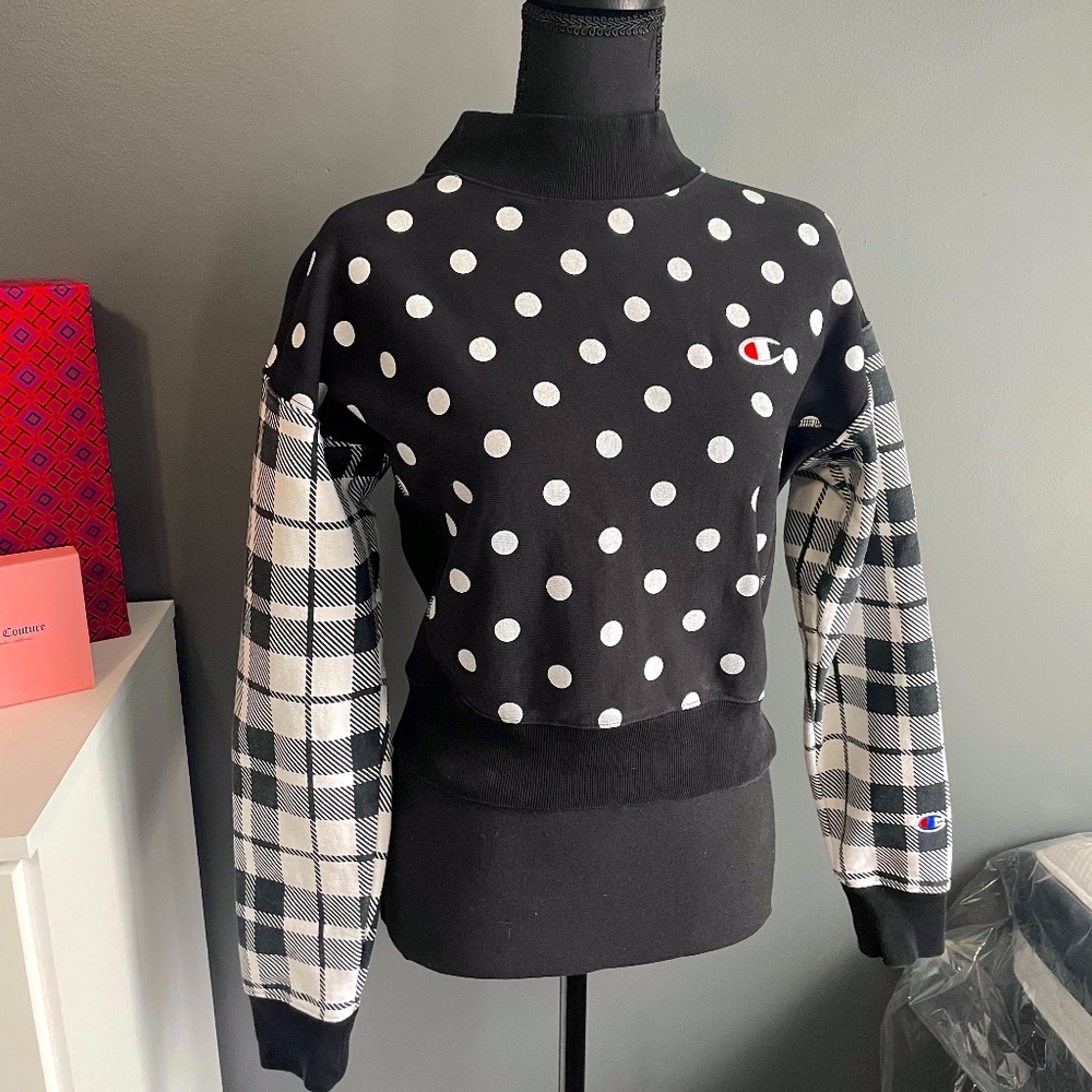 CHAMPION POLKA-DOT/PLAID JUMPER/SWEATSHIRT